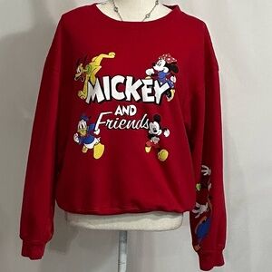 Disney Red Mickey Sweatshirt Festive Pullover
